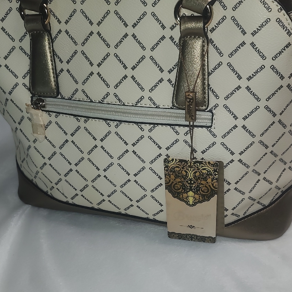 Brangio Italy Brown and Cream Satchel by Beverly Hills Polo Club - Picture 9 of 9